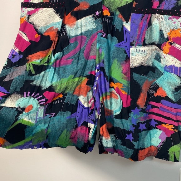 Vintage 80’s Geometric Print Romper by Carole Little Petites size 12 - Picture 7 of 11